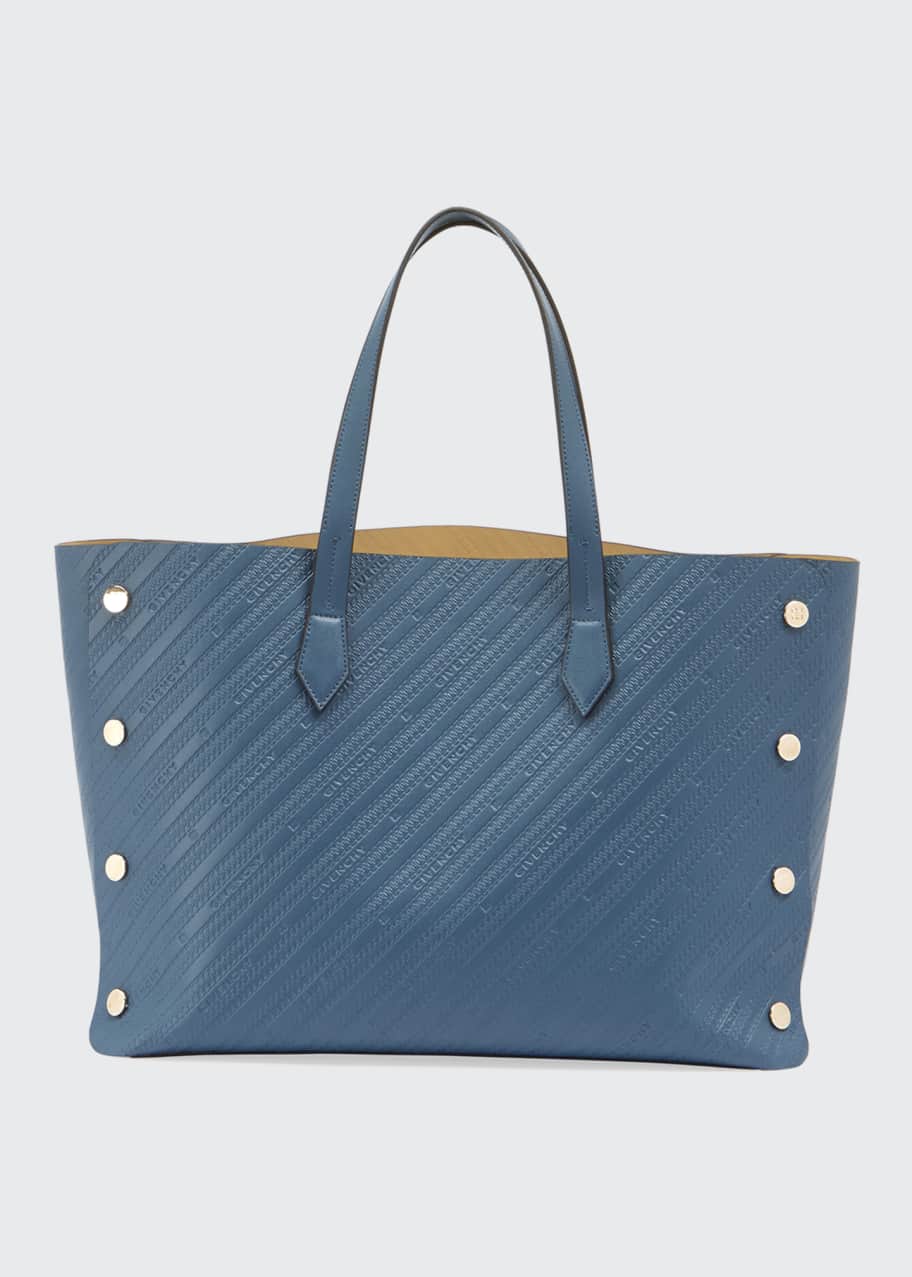 Image 1 of 1: Medium Bond Logo-Embossed Leather Shopping Tote Bag