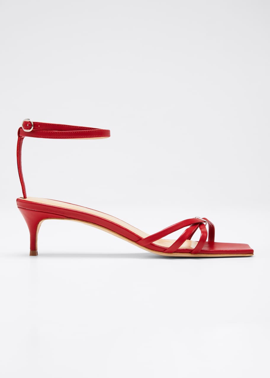 BY FAR Kaia Leather Ankle Sandals - Bergdorf Goodman