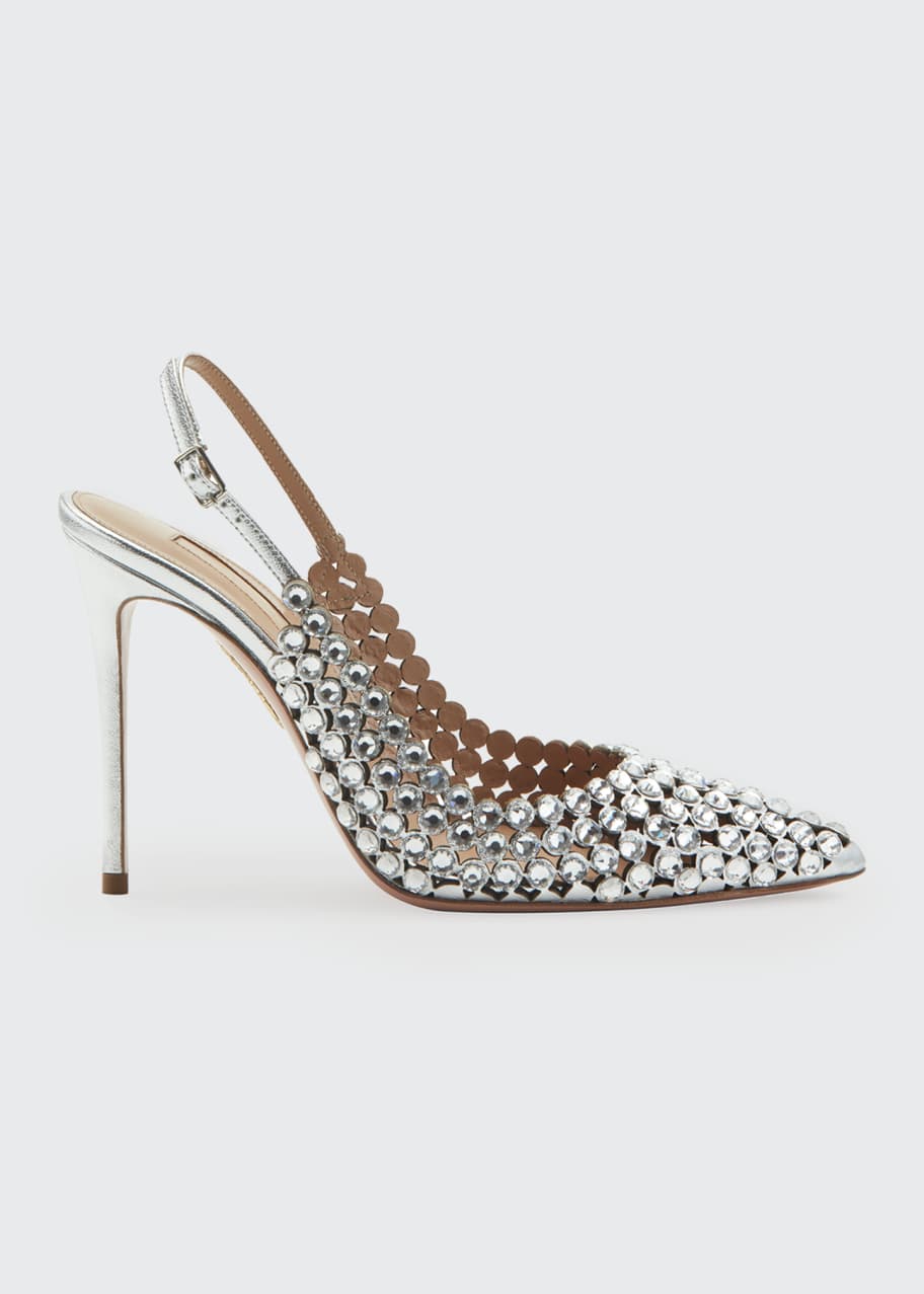 Aquazzura Tequila Crystal Slingback Pumps - Bergdorf Goodman