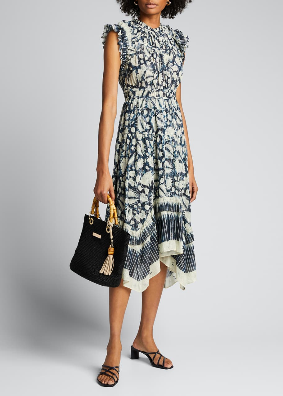 Ulla Johnson Amalia Batik Print Sleeveless Midi Dress Bergdorf
