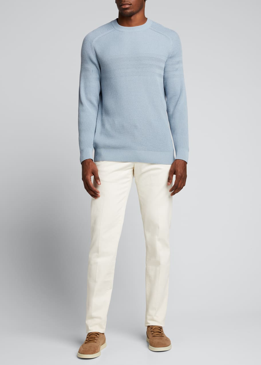 Image 1 of 1: Men's Raglan-Sleeve Silk-Blend Sweater