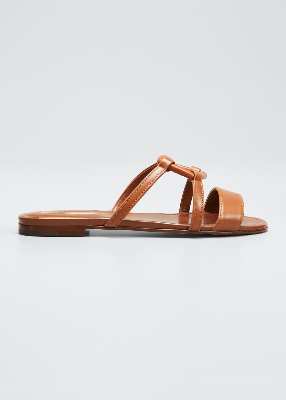 Image 1 of 1: Oratasa Leather Flat Sandals