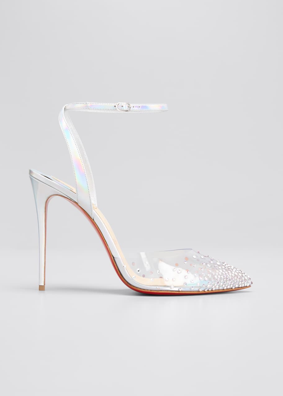 Image 1 of 1: 100mm Spikaqueen Iridescent Red Sole Pumps