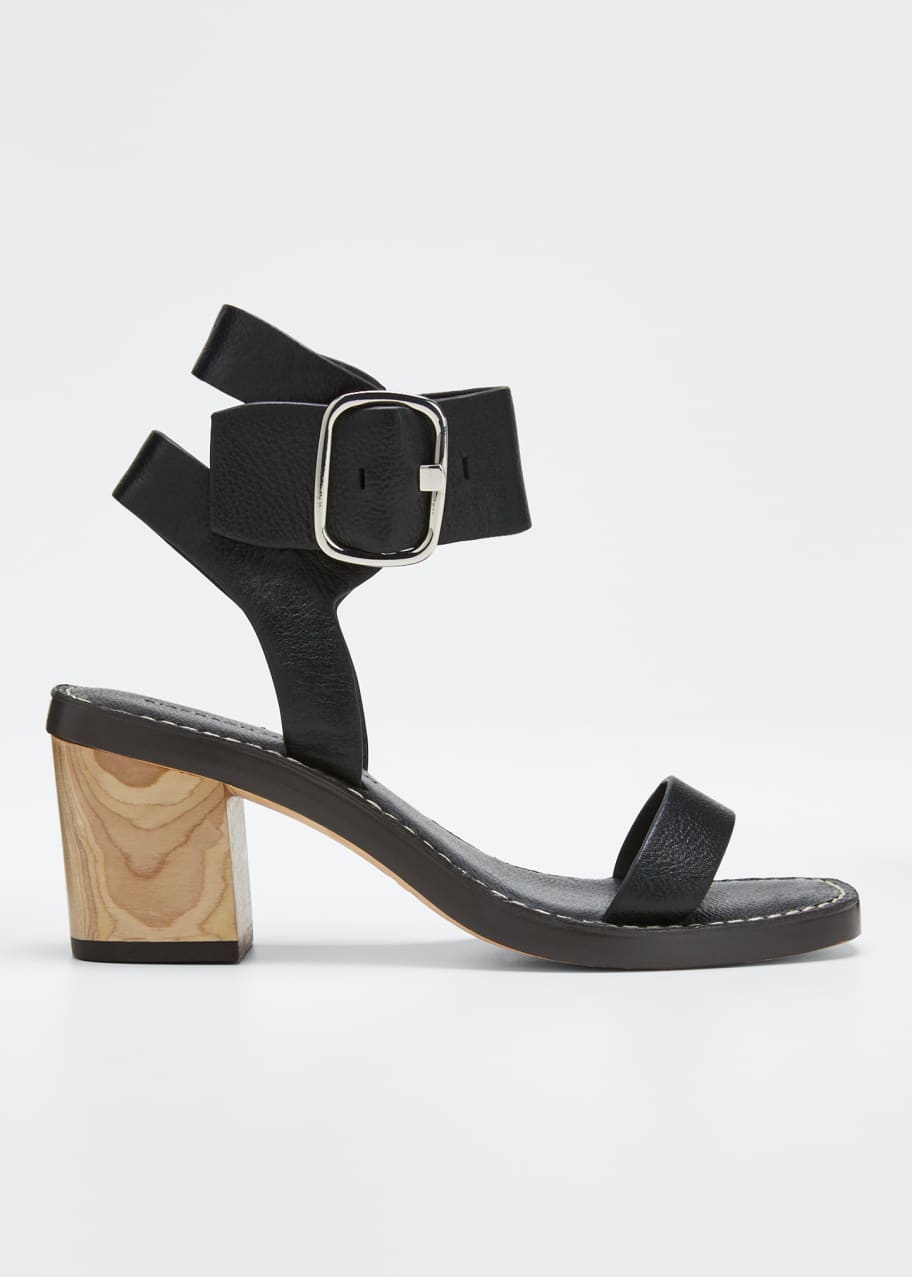 Image 1 of 1: Dalila Leather Buckle Strap Sandals