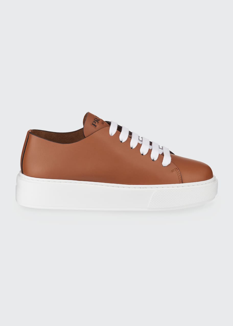 Prada leather platform sneakers on sale