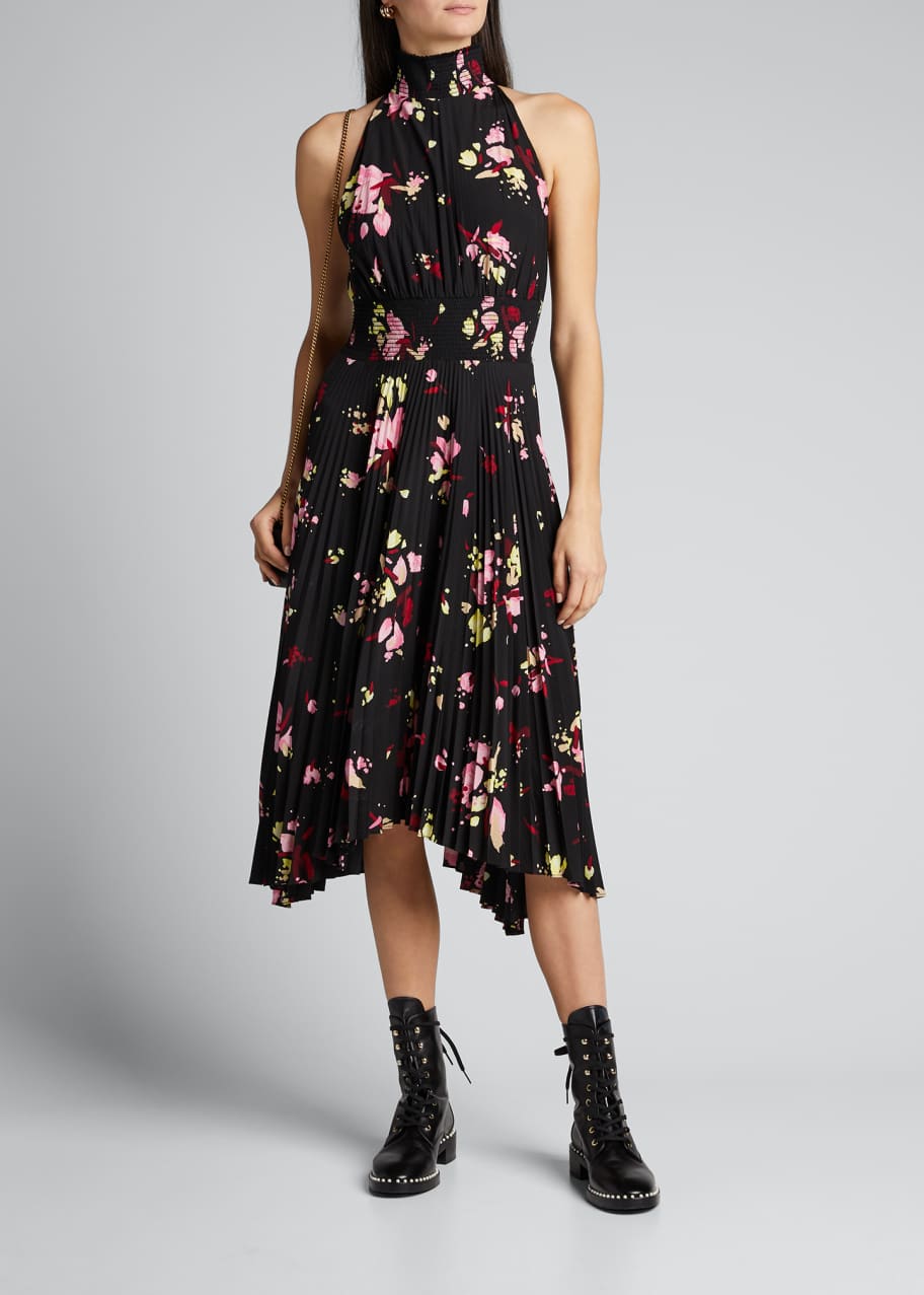 A.L.C. Renzo Pleated Floral Halter Dress - Bergdorf Goodman
