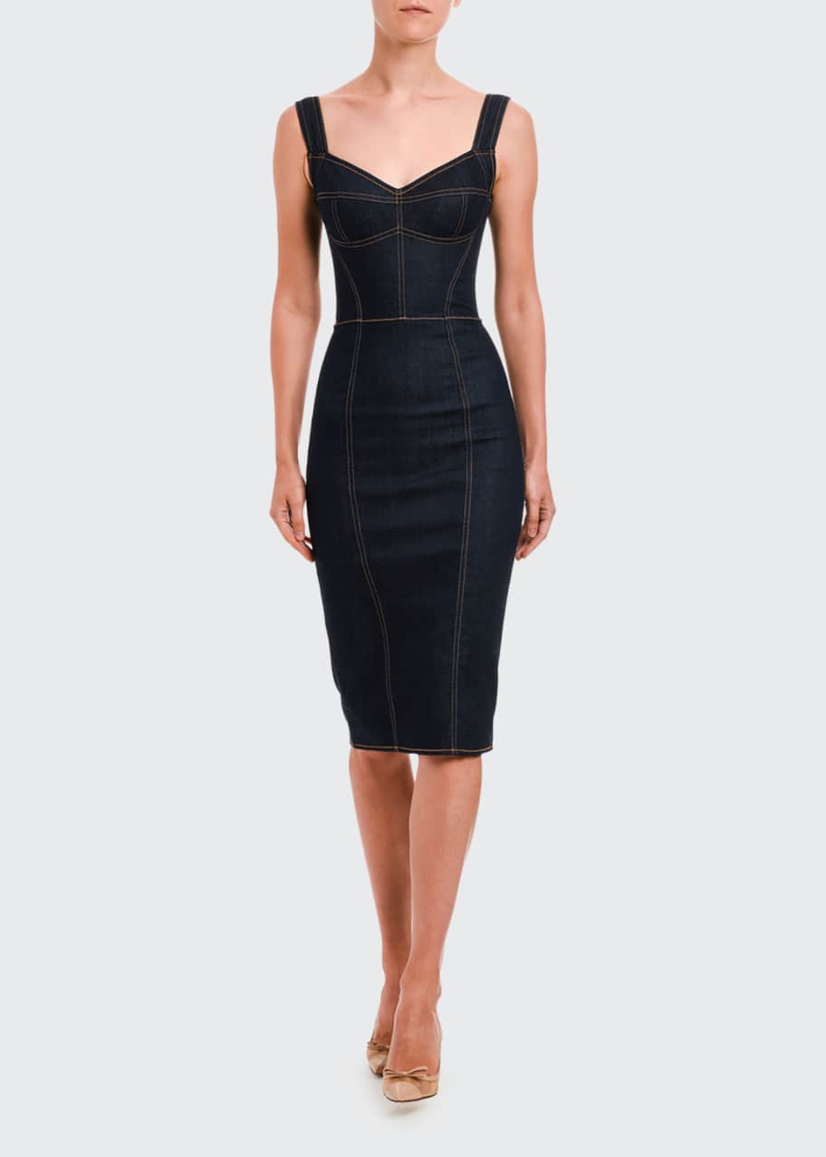 Dolce Gabbana Sleeveless Stretch Denim Pencil Dress Bergdorf Goodman