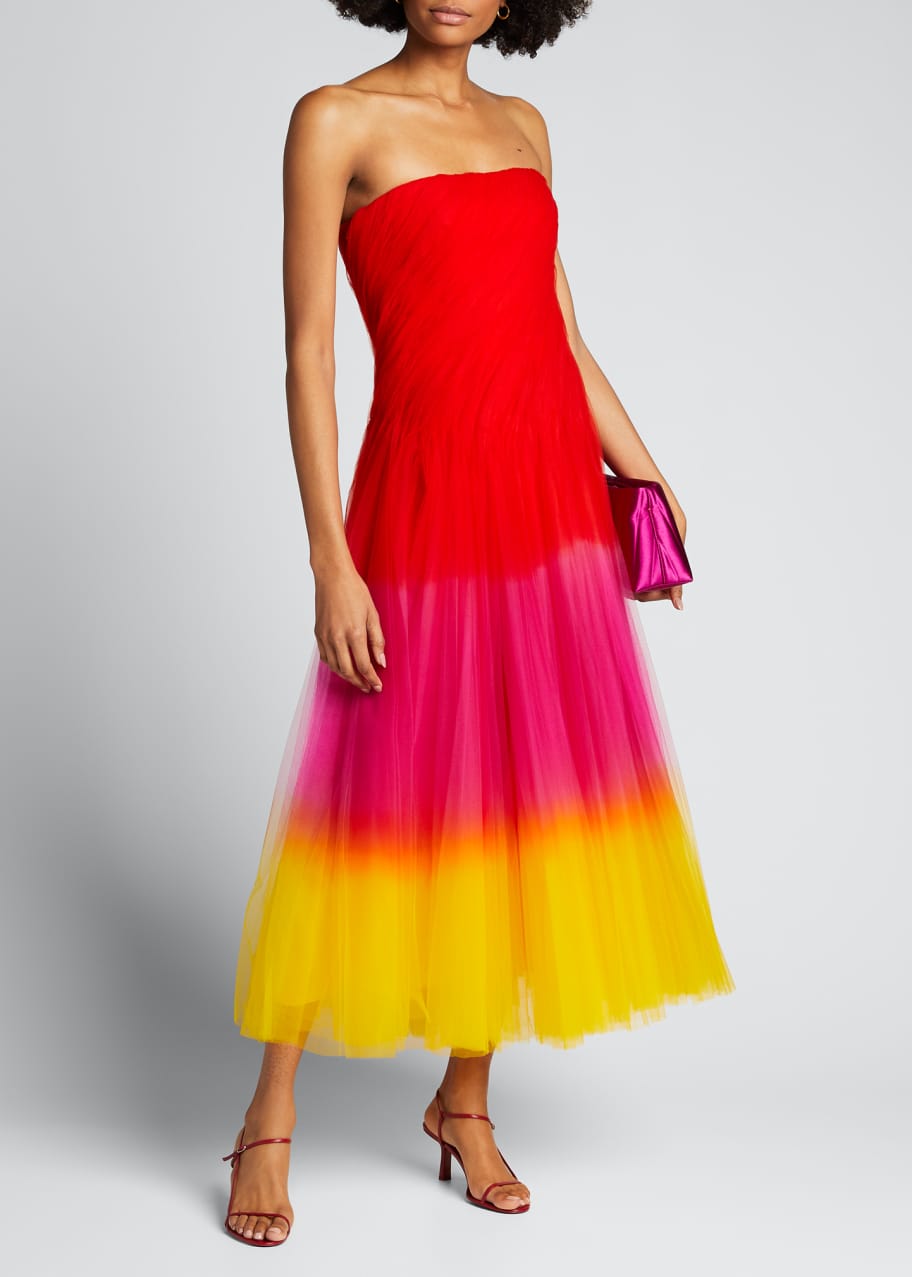 Clementine Dip Dyed Tulle Strapless Dress