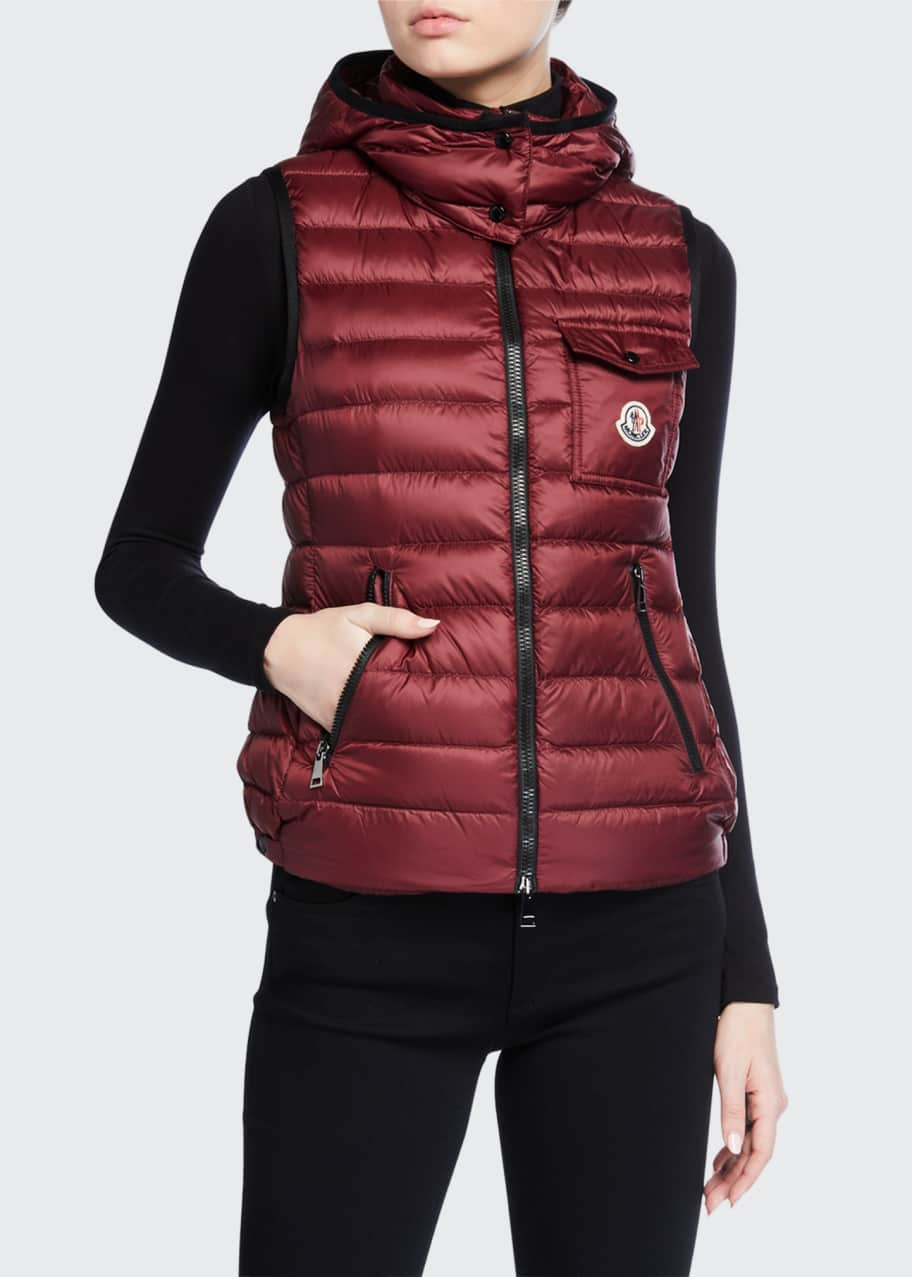 Image 1 of 1: Glycine Detachable-Hood Puffer Vest