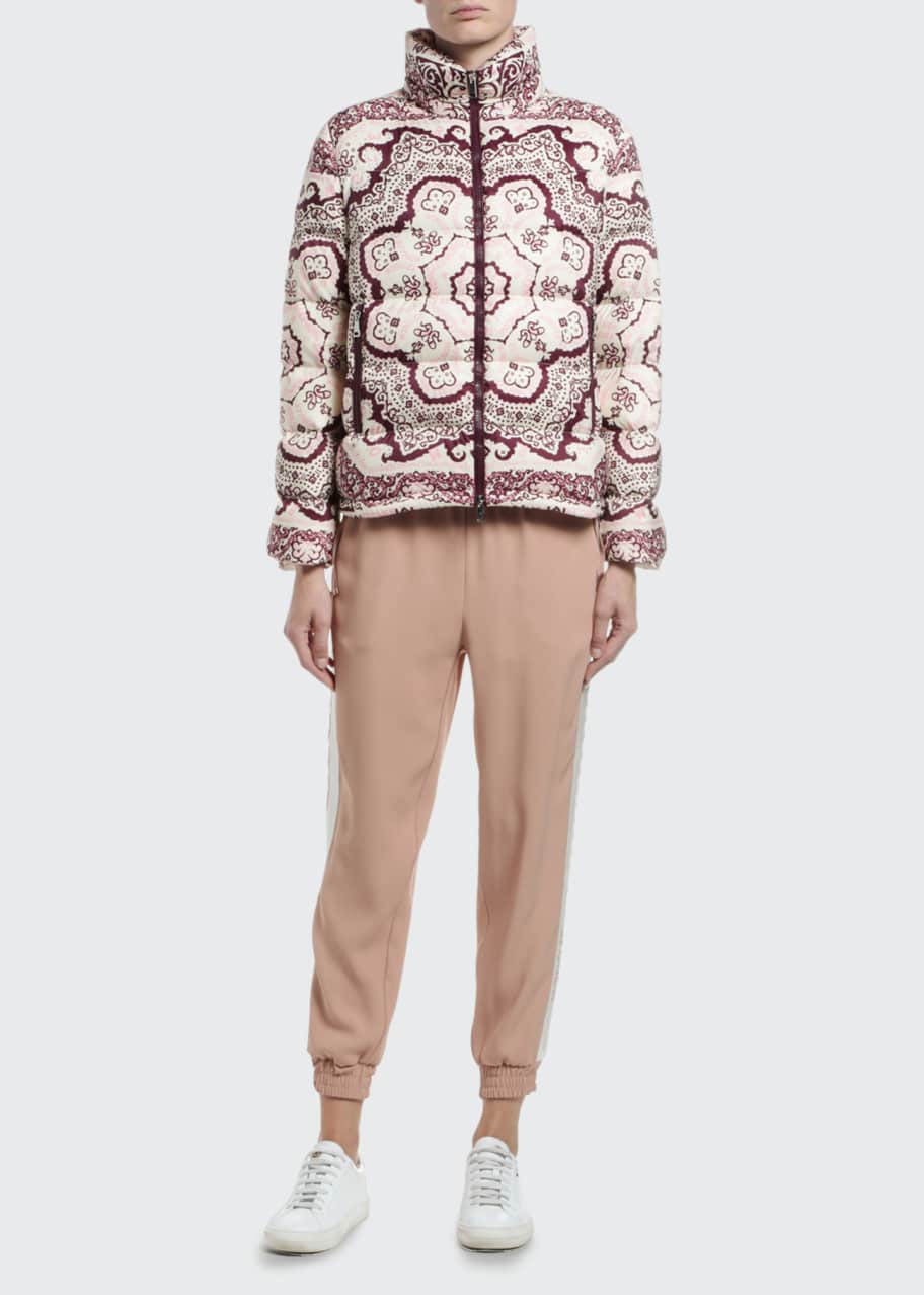 Moncler Turquin Printed Puffer Coat w Detachable Hood Bergdorf Goodman