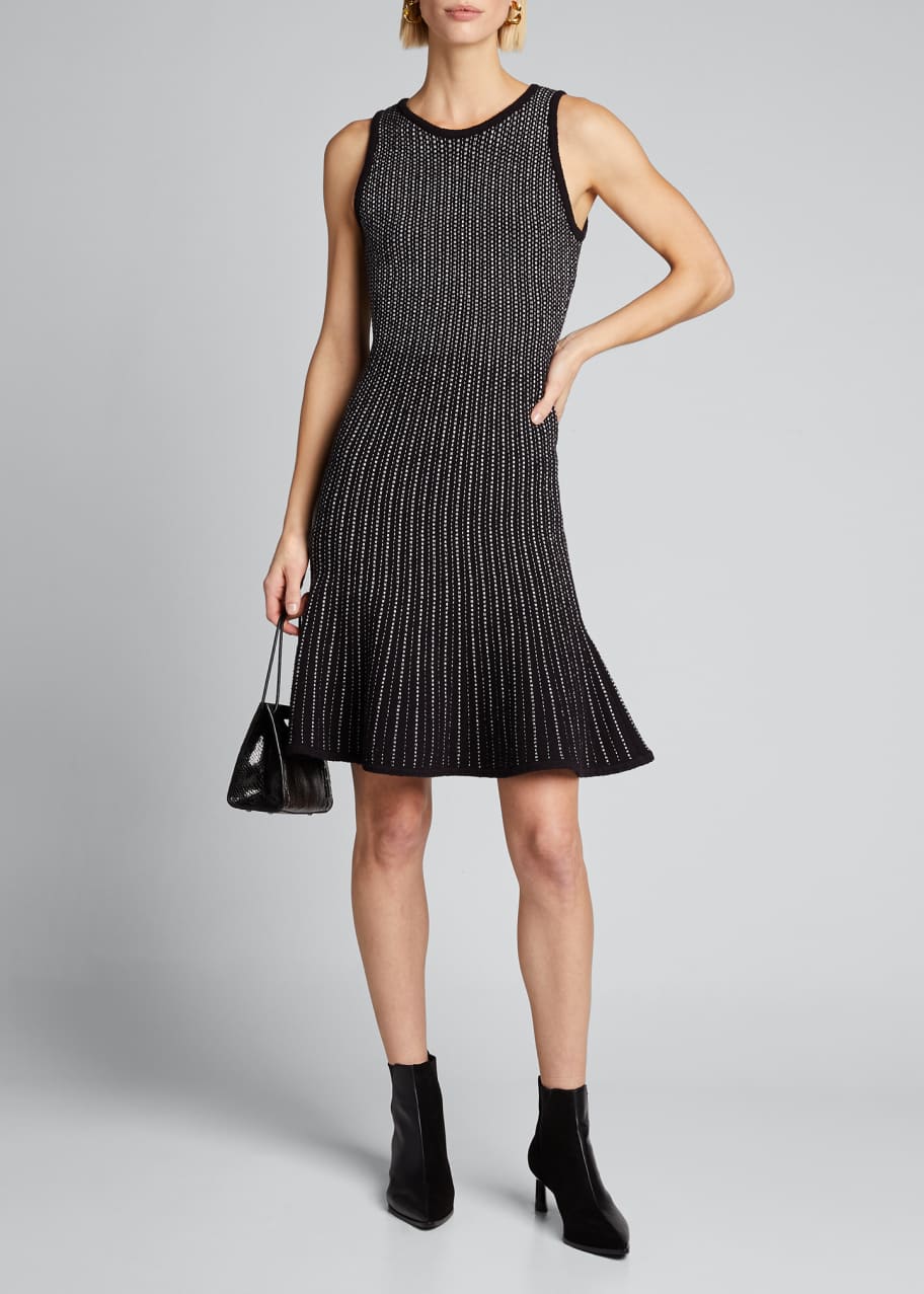 Image 1 of 1: Tweed Sleeveless Fit & Flow Dress