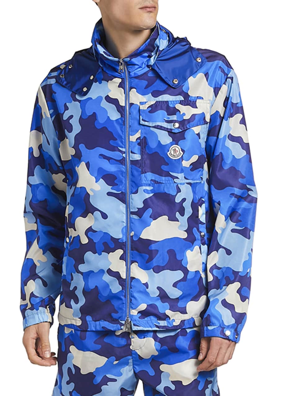 Moncler blue cheap camo jacket