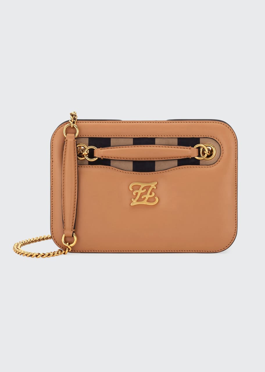 Shop Fendi Karligraphy Leather Crossbody Bag