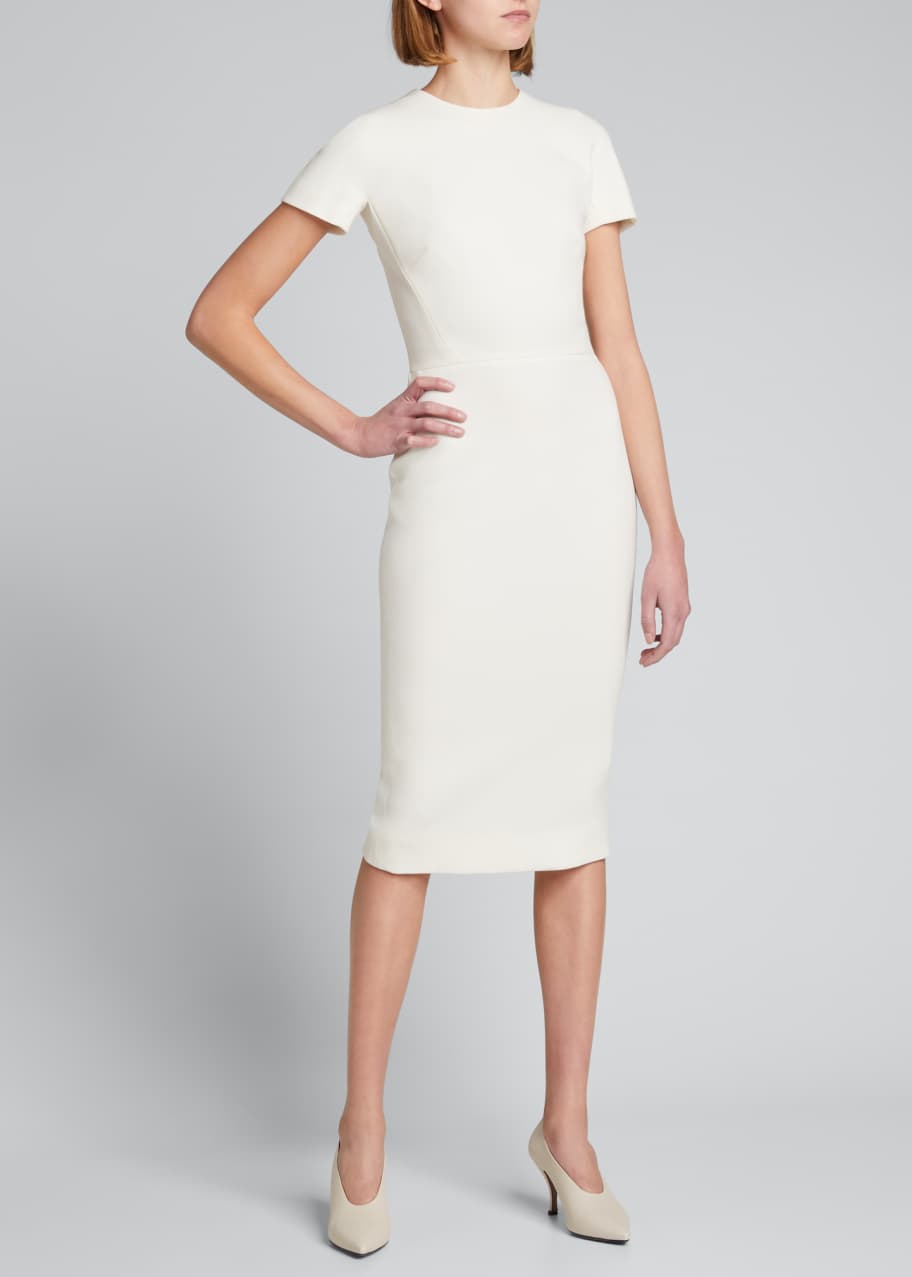 White fitted t shirt dress online