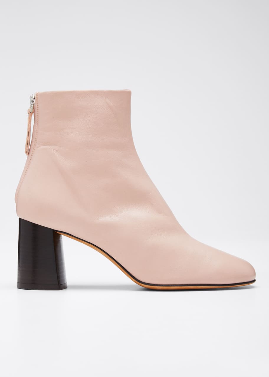 Image 1 of 1: Nadia Leather Zip Booties, Blush