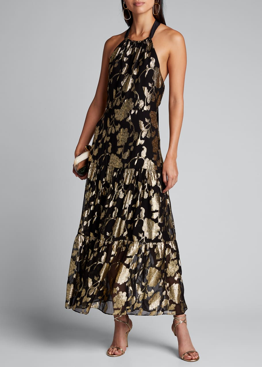Metallic floral dress online