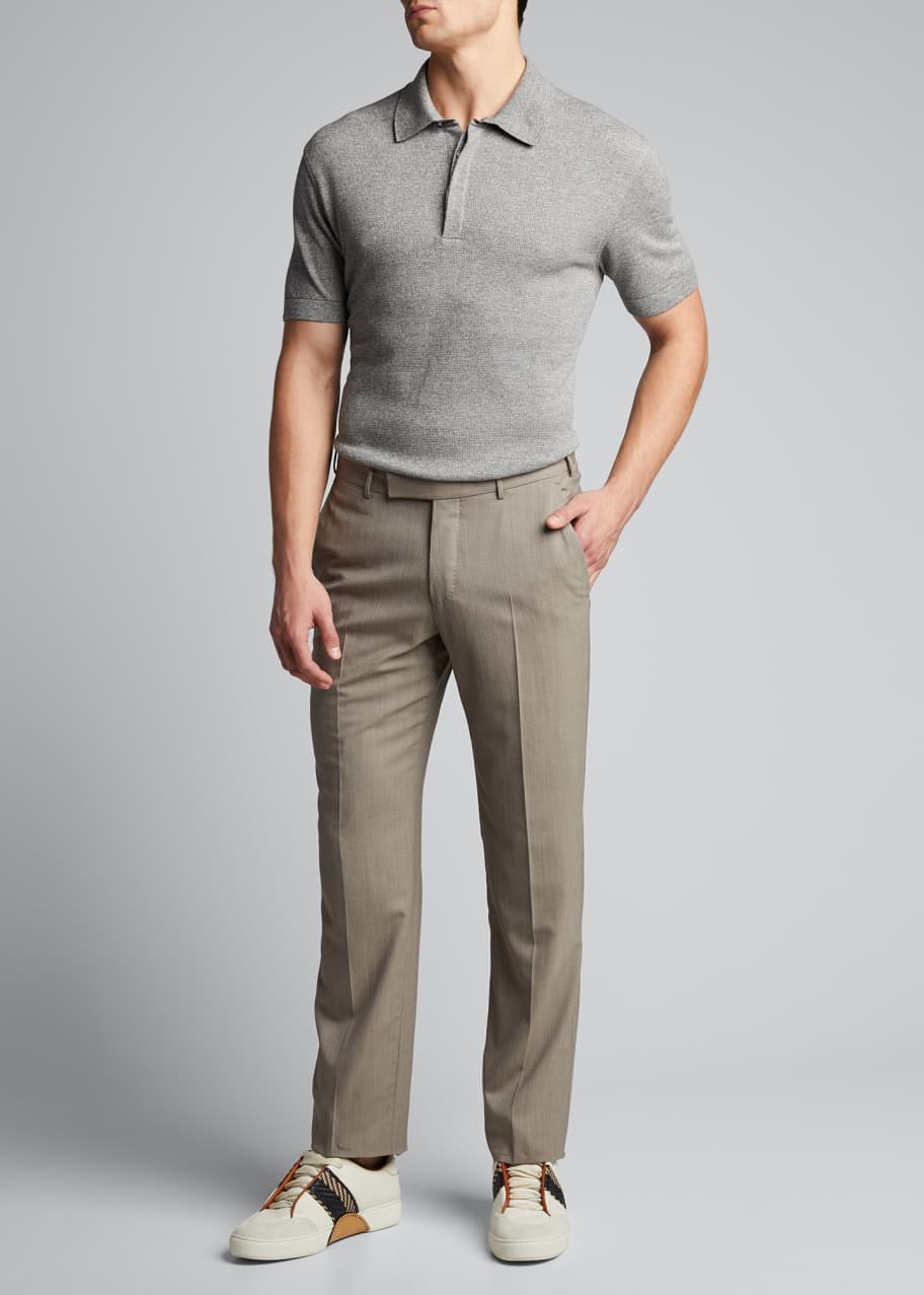 Image 1 of 1: Men's Melange Tic Regular-Fit Polo Shirt