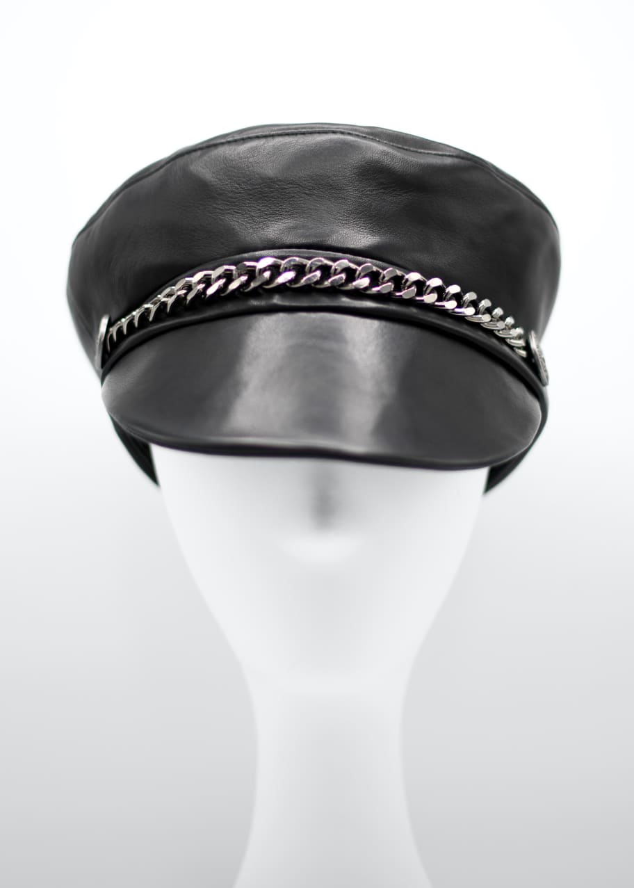 Kokin Napa Leather Biker Hat Bergdorf Goodman