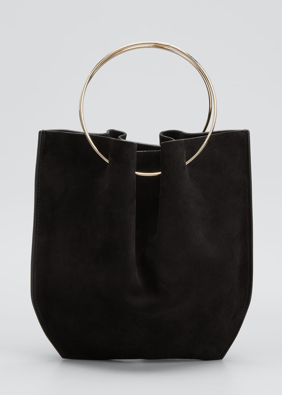 Flat Micro Circle Bag in Suede