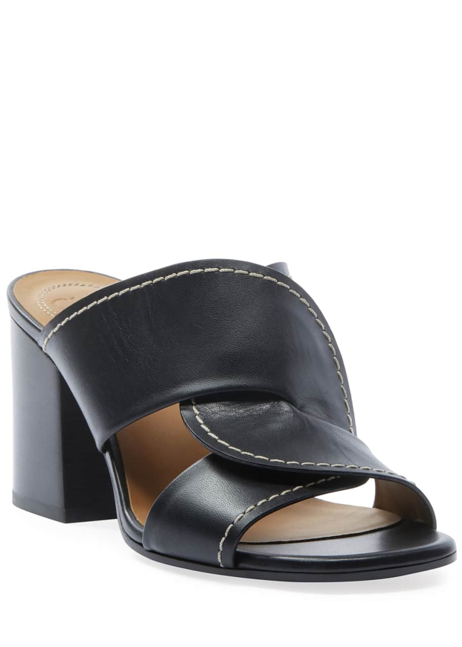 Image 1 of 1: Candice Leather Slide Sandals