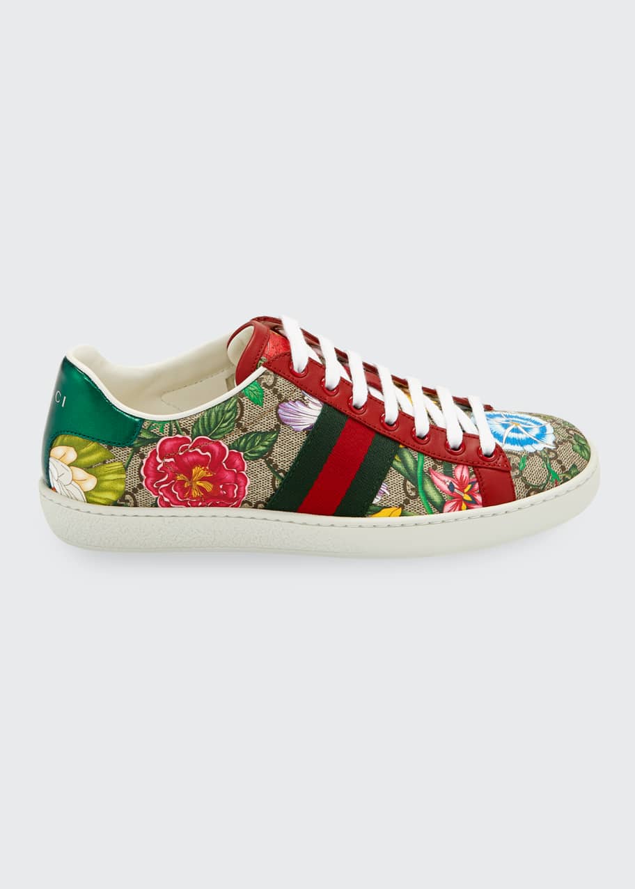 Image 1 of 1: New Ace Flora Canvas Sneakers