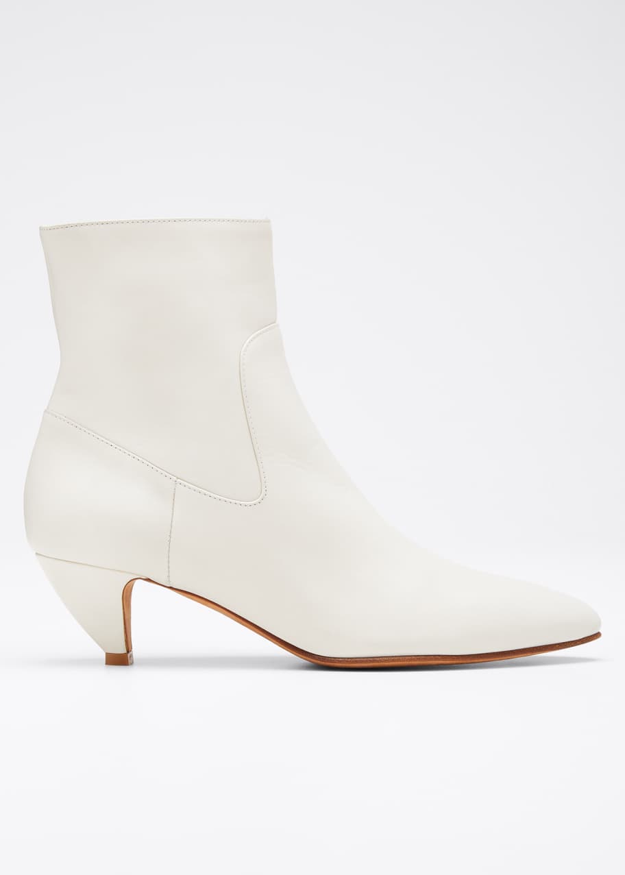 Vince Meta Leather Kitten-Heel Booties Bergdorf Goodman