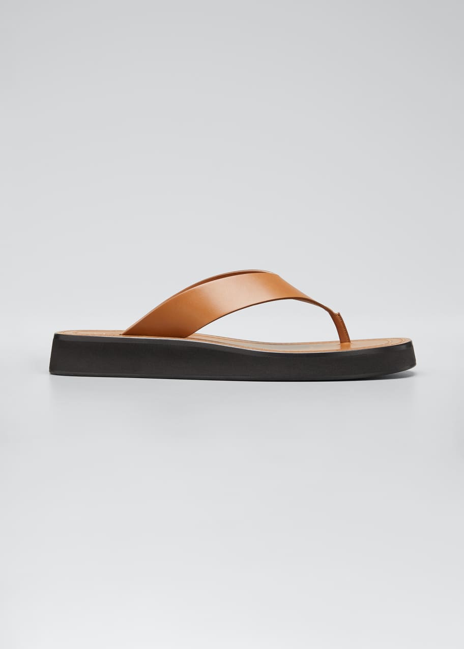 THE ROW Ginza Flip-Flop Smooth Calfskin Sandals - Bergdorf Goodman