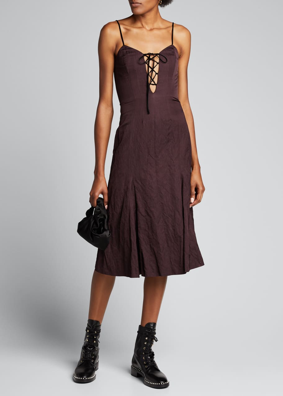 Brock Collection Lace-Up A-Line Dress - Bergdorf Goodman