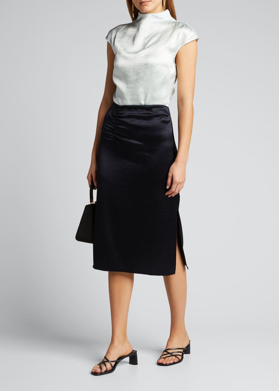 Image 1 of 1: Justine Satin Pencil Skirt