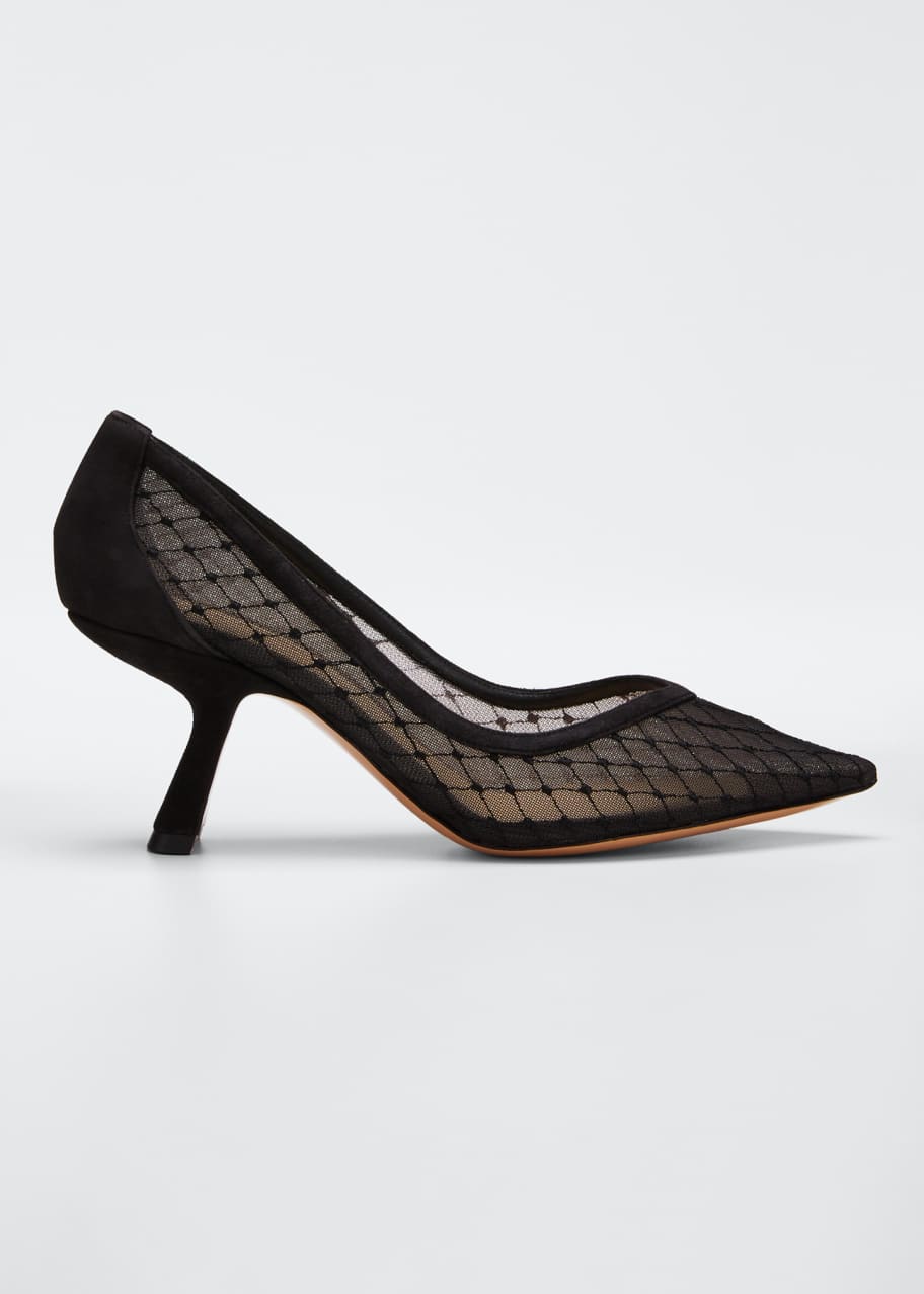 Image 1 of 1: Lexi Mesh Pointed Pumps, Black