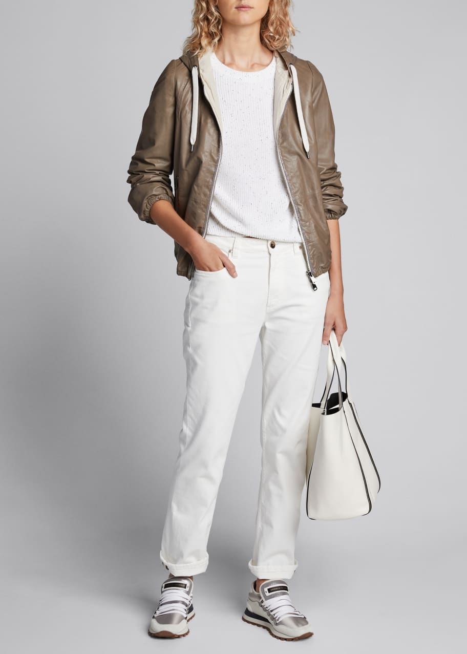 Image 1 of 1: Silk Ribbed Tweed Sweater