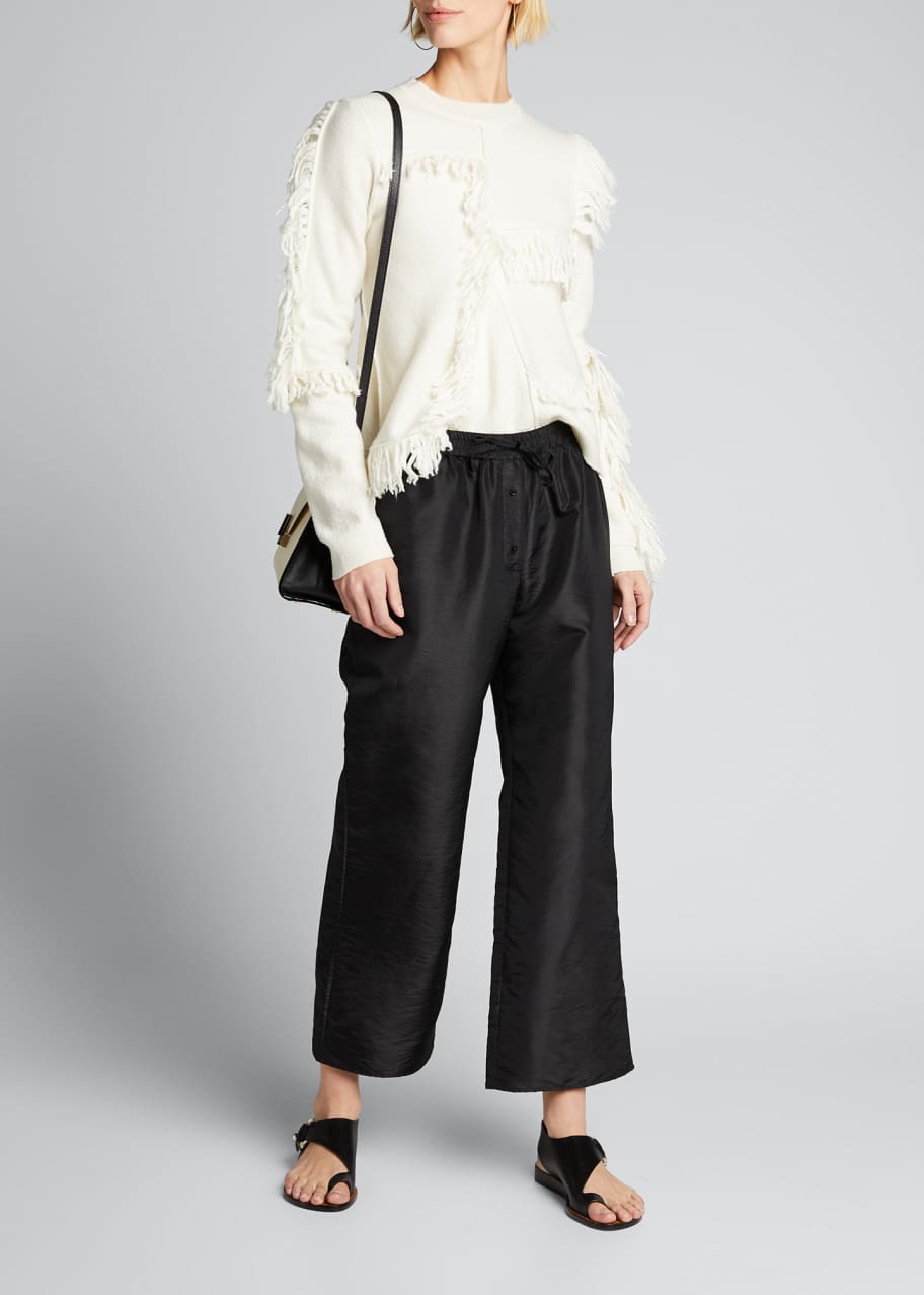 Image 1 of 1: Cropped Straight-Leg Trousers