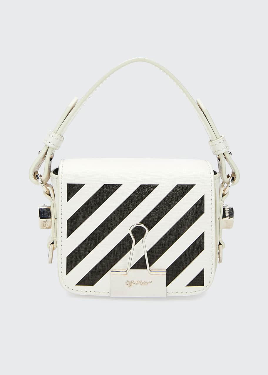 Off-White Leather Diagonal Flap Bag - Bergdorf Goodman