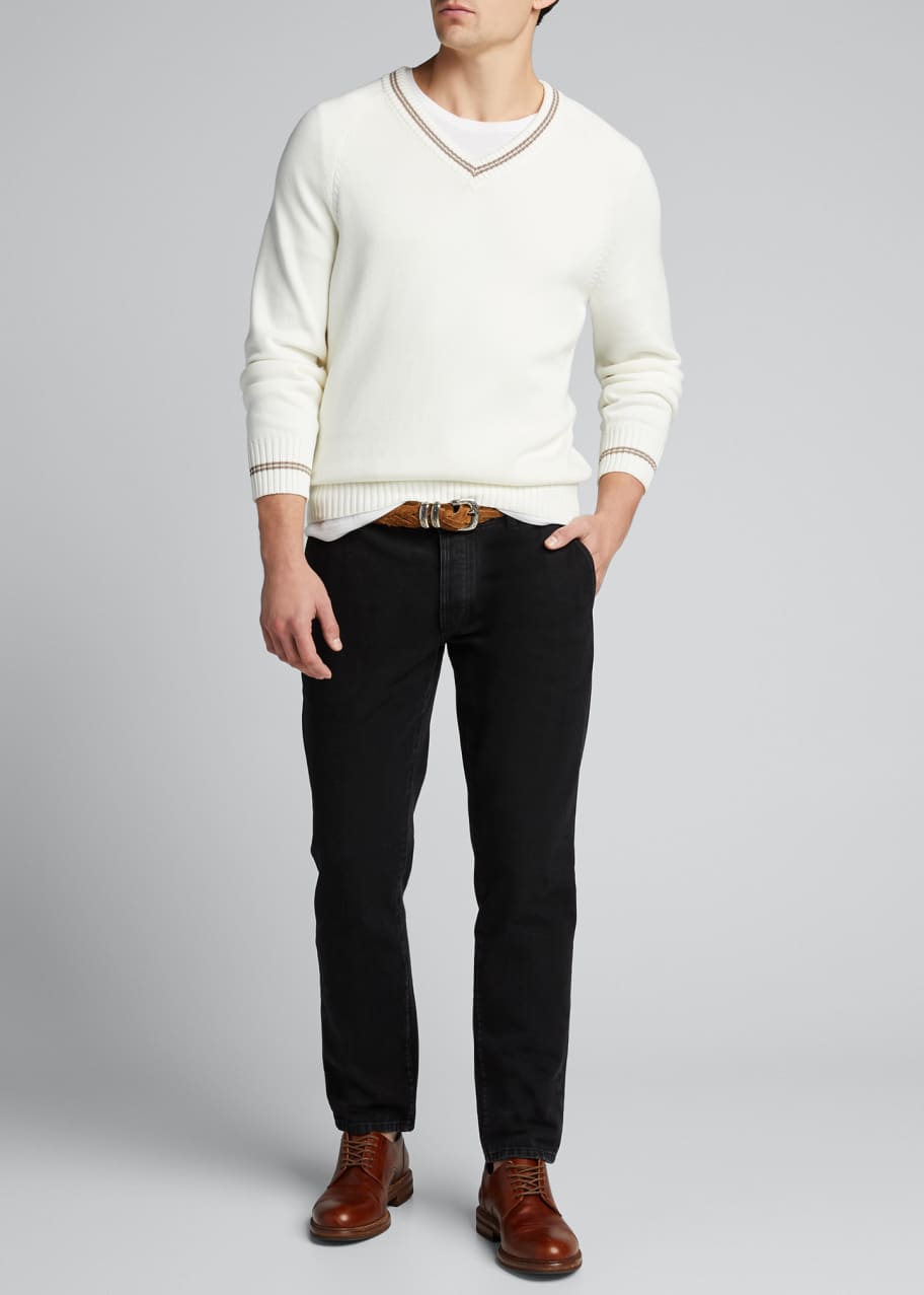Image 1 of 1: Men's Formal Black-Wash Denim Jeans