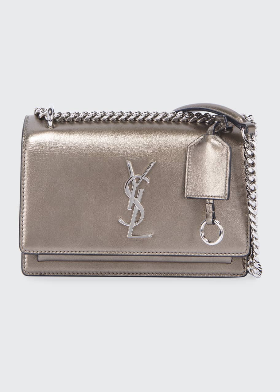 Sunset Small YSL Monogram Metallic Shoulder Bag