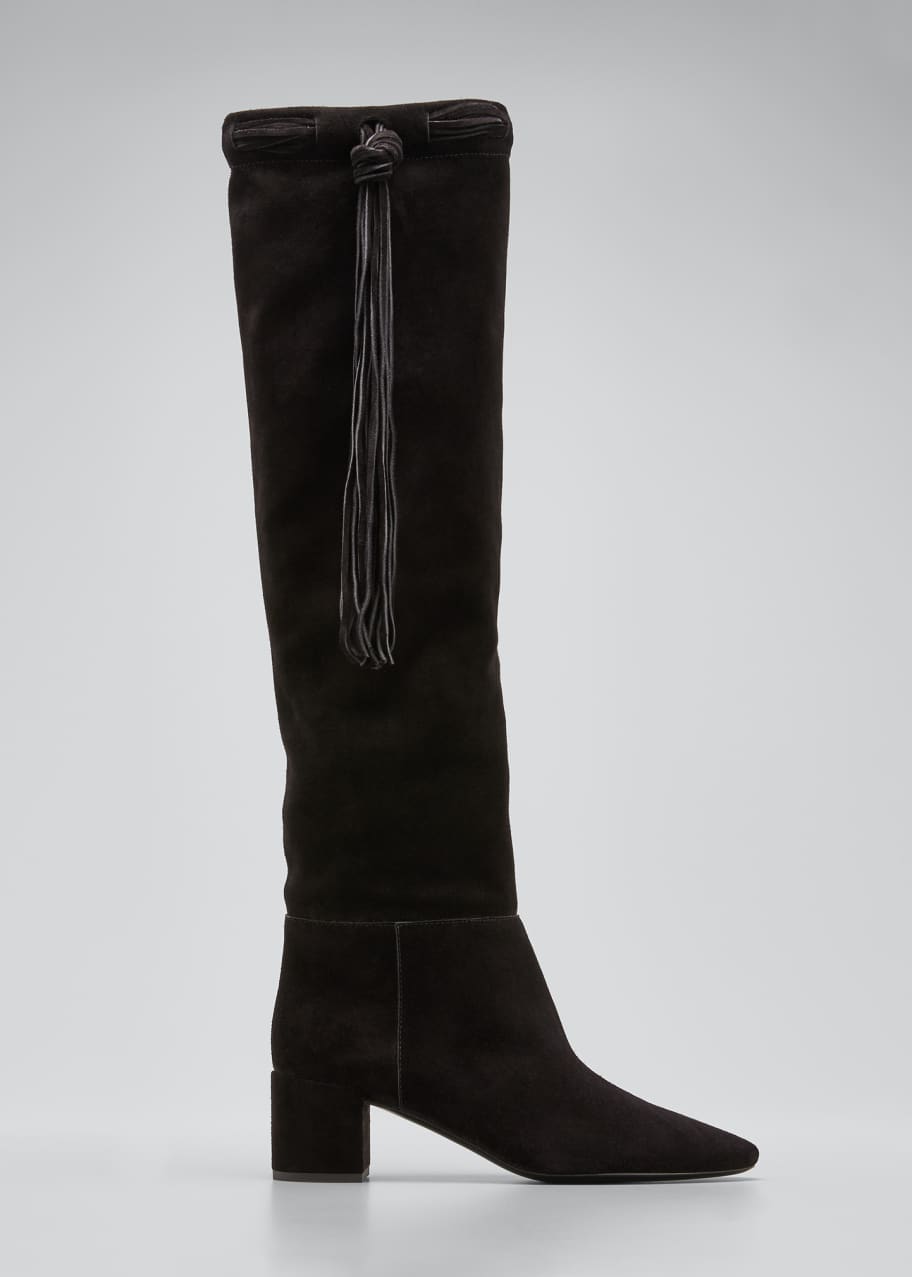 Laura Fringe Suede Knee Boots