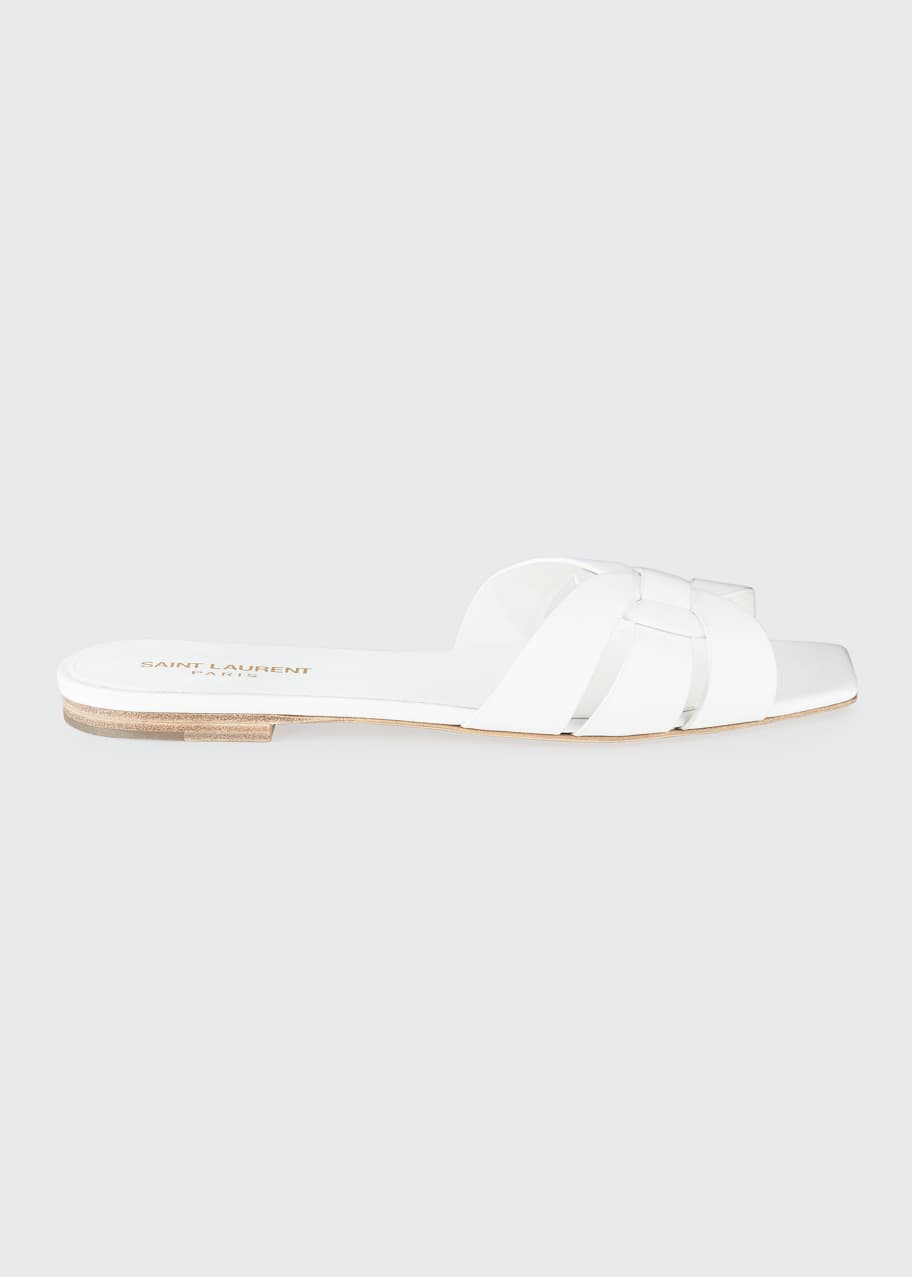 Saint laurent nu pieds woven leather slides outlet