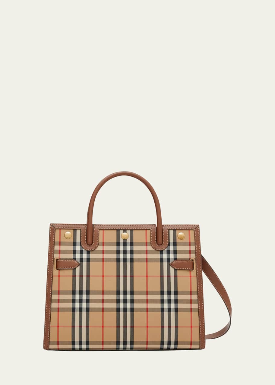 Burberry Vintage Checked Title Mini Tote Bag – Cettire