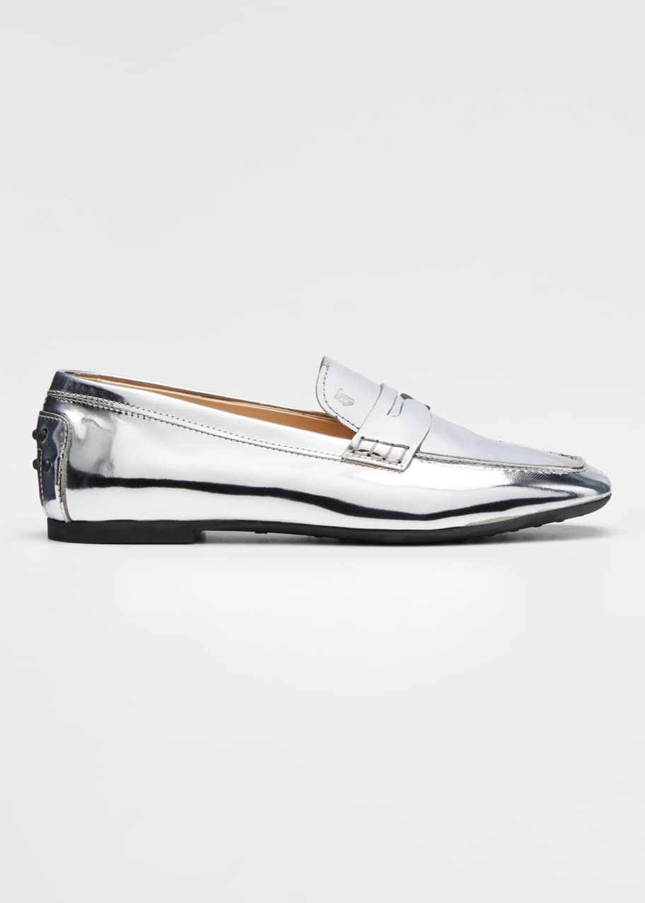 Tod's Metallic Patent Rubber-Sole Loafers - Bergdorf Goodman