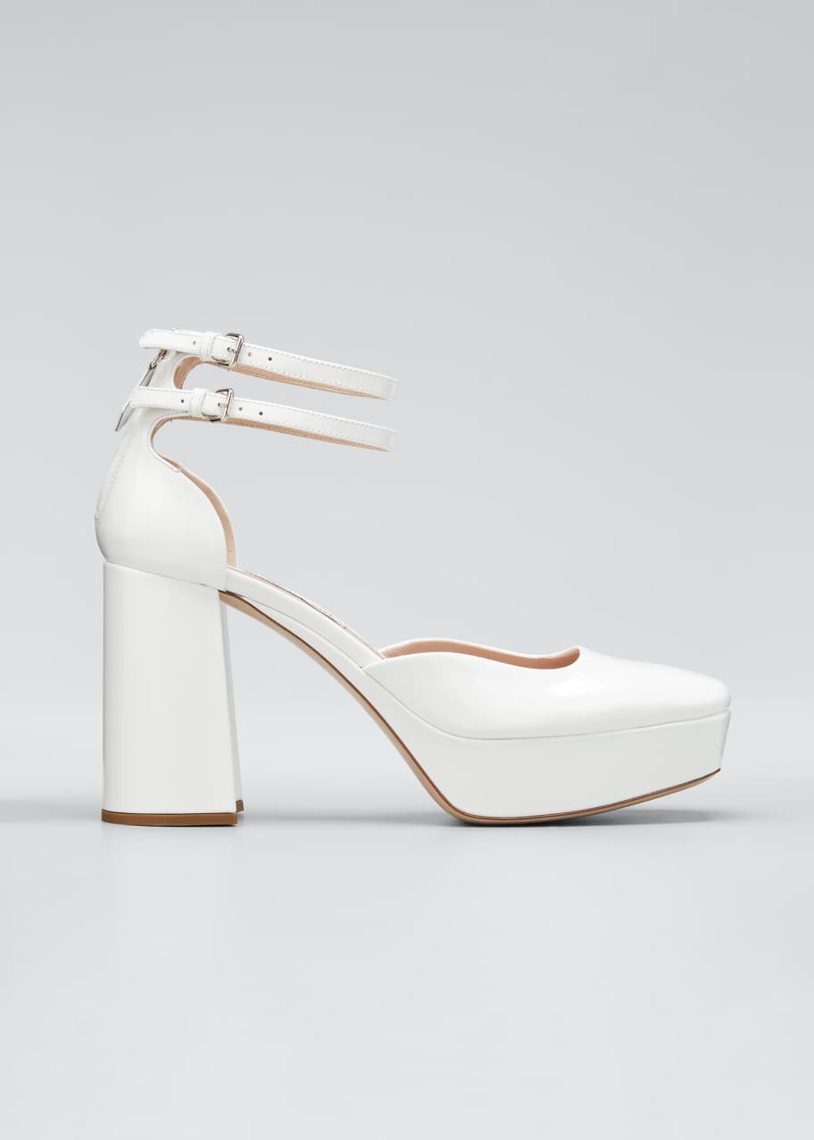 Image 1 of 1: 95mm Platform Double-Strap Pumps