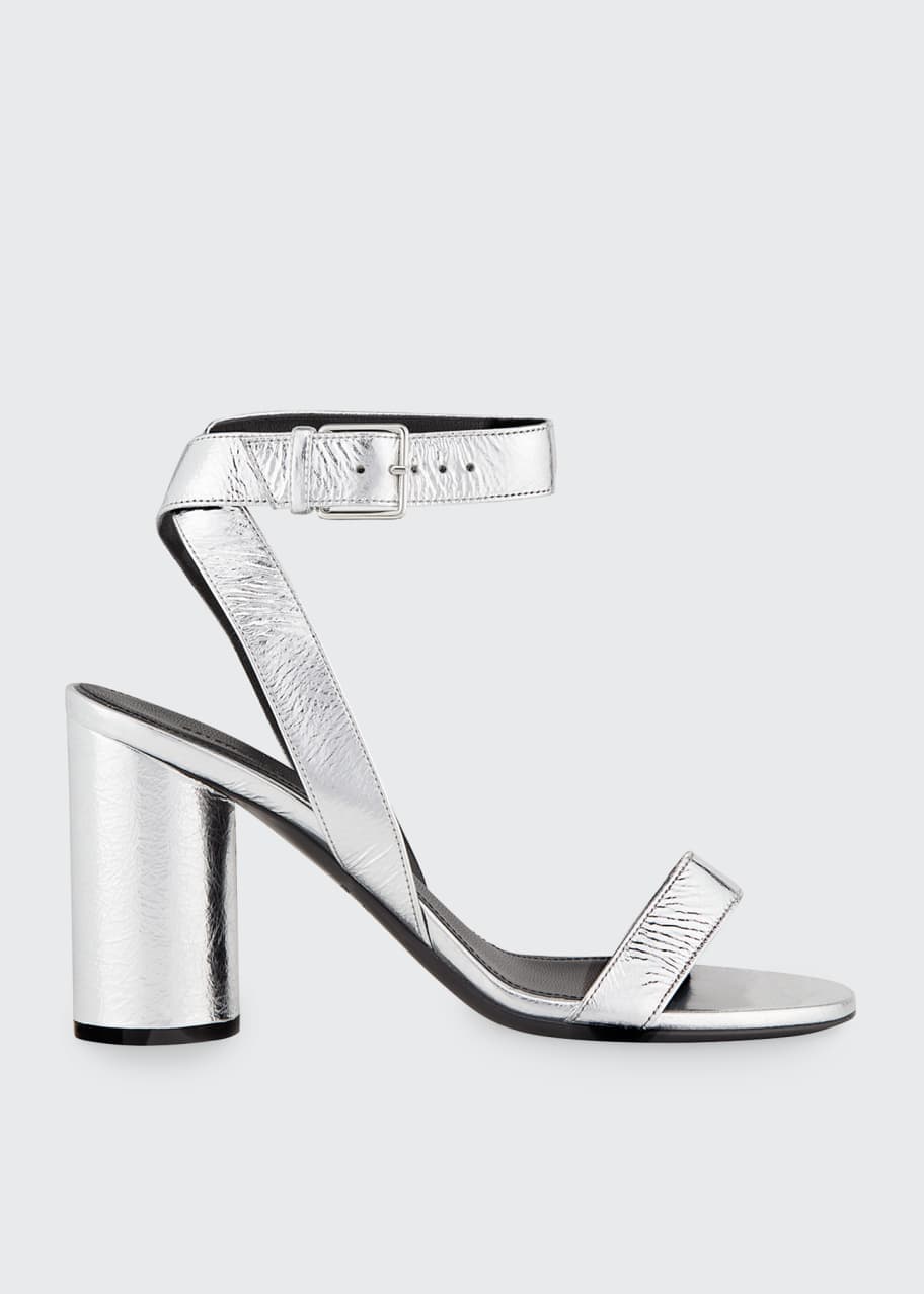 Balenciaga oval outlet leather ankle sandals