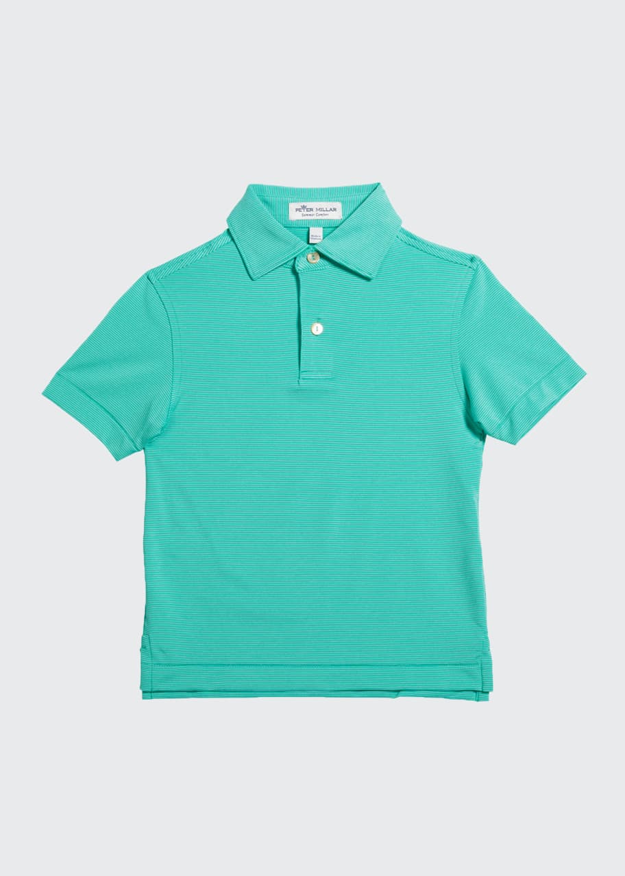 Image 1 of 1: Boy's Jubilee Micro Stripe Polo Shirt, Size XXS-XL
