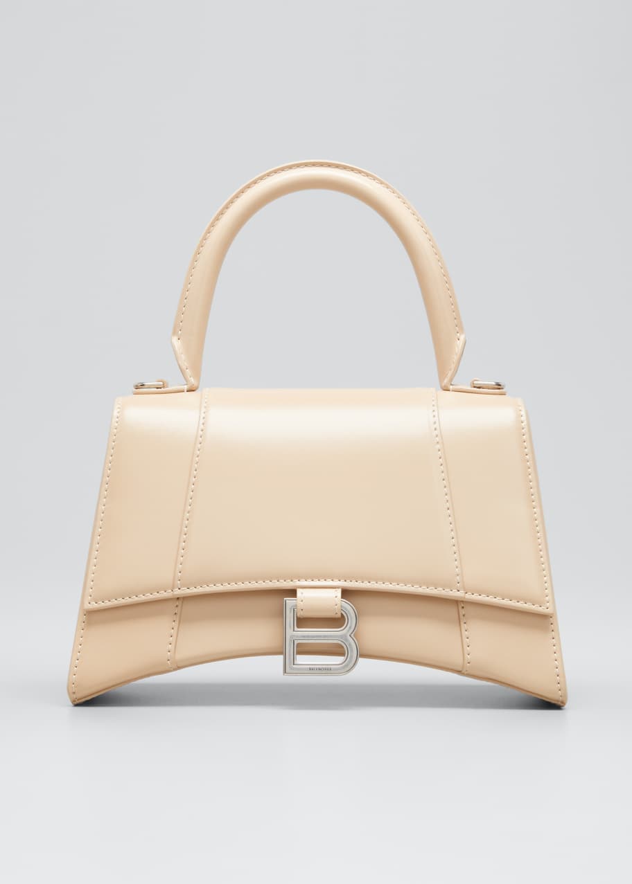 Balenciaga Hourglass Small Shiny Leather Top-Handle Bag