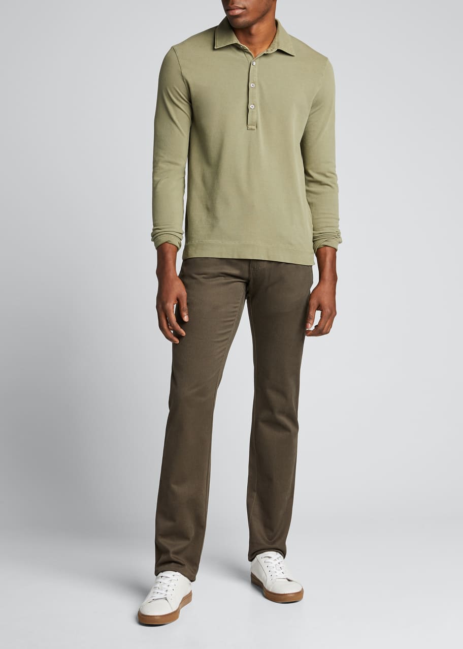 Image 1 of 1: Men's Long-Sleeve Pique Polo Shirt