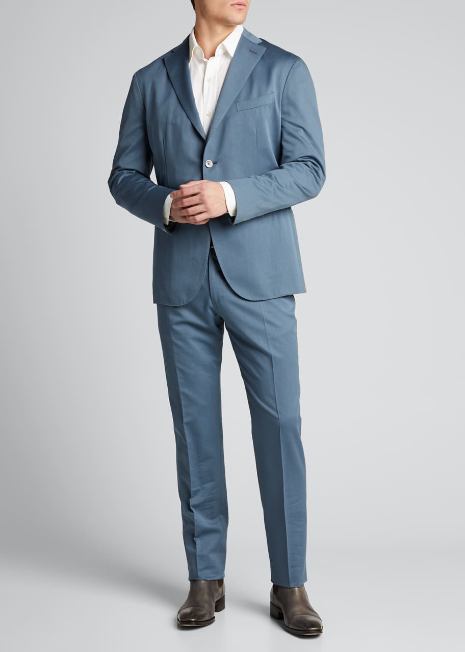 Boglioli Men's Solero Solid Wool-Cotton Two-Piece Suit