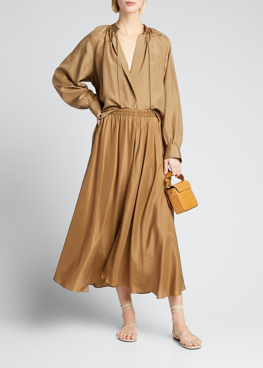 Vince silk midi skirt top