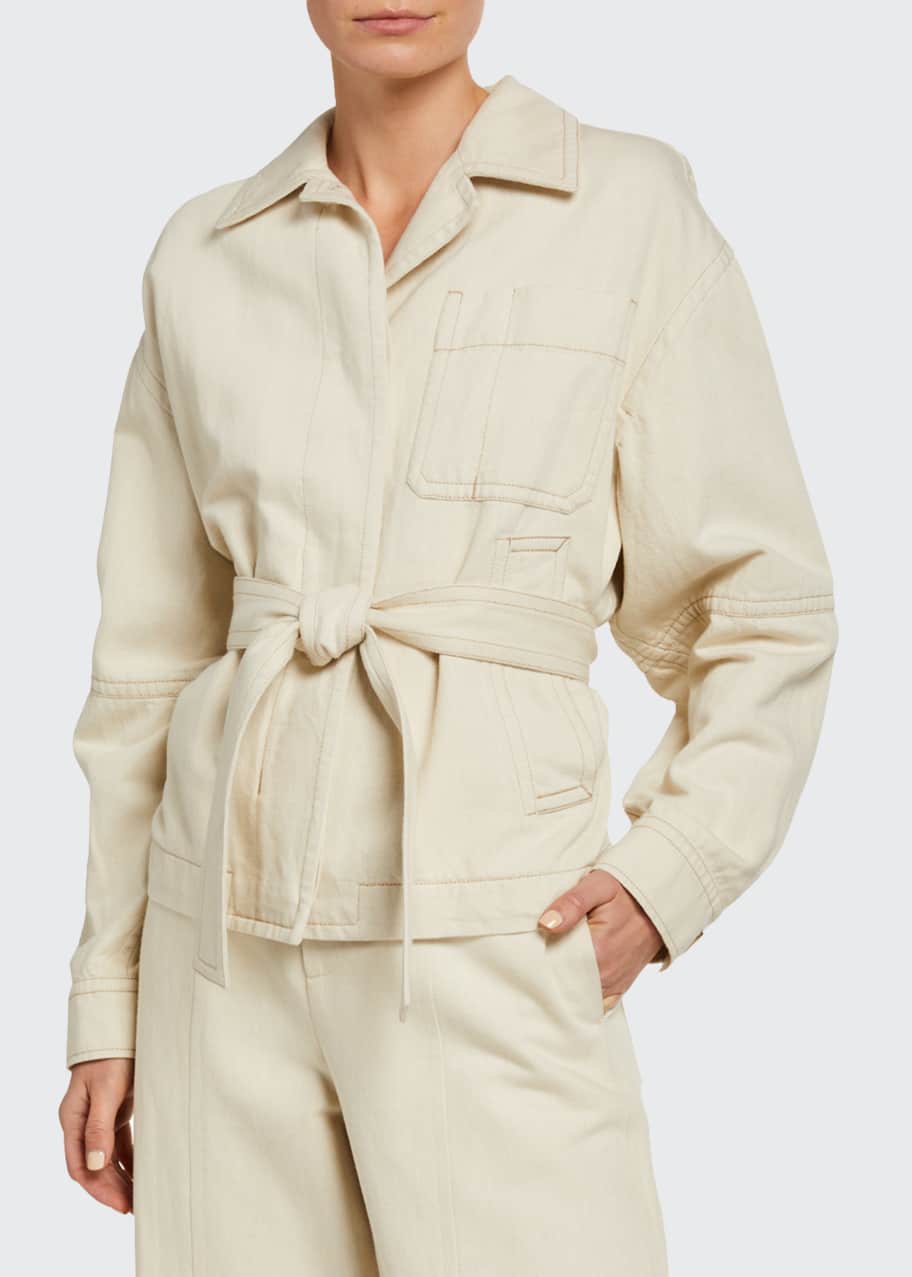 Image 1 of 1: Cotton-Blend Belted Utility Jacket