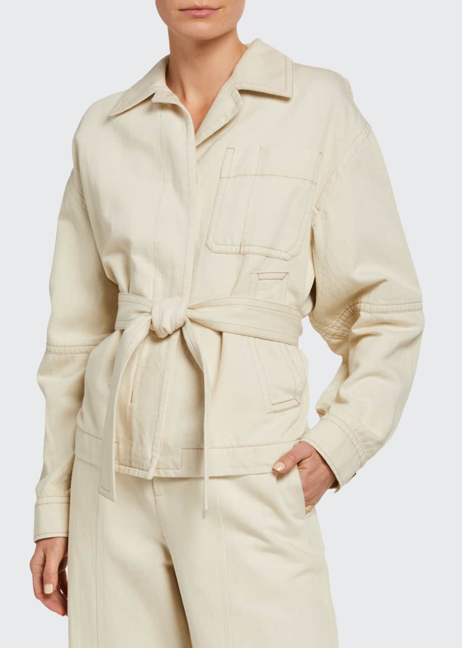 Vince Cotton Blend Belted Utility Jacket Bergdorf Goodman