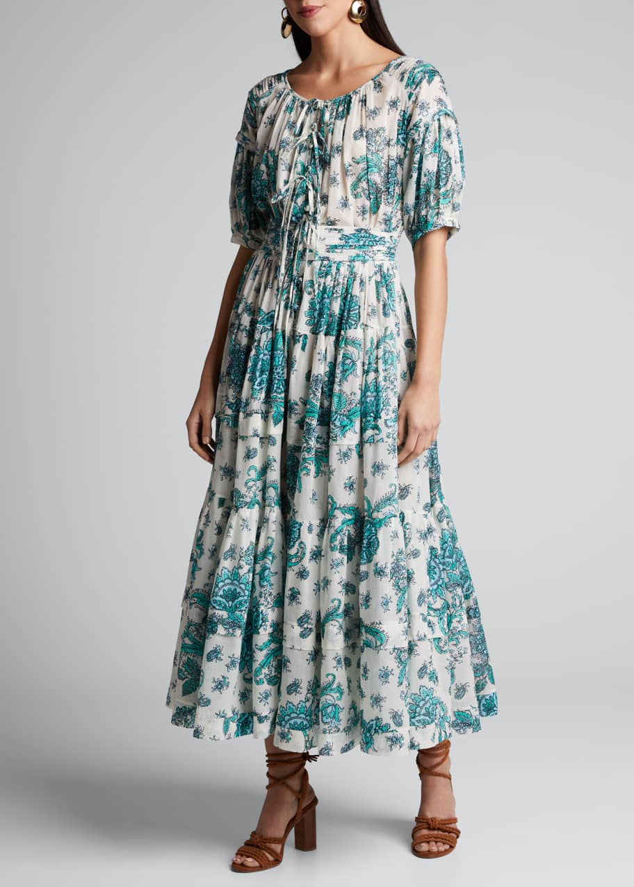 Evi Grintela Rosemary Floral-Print Tiered Poplin Dress - Bergdorf Goodman