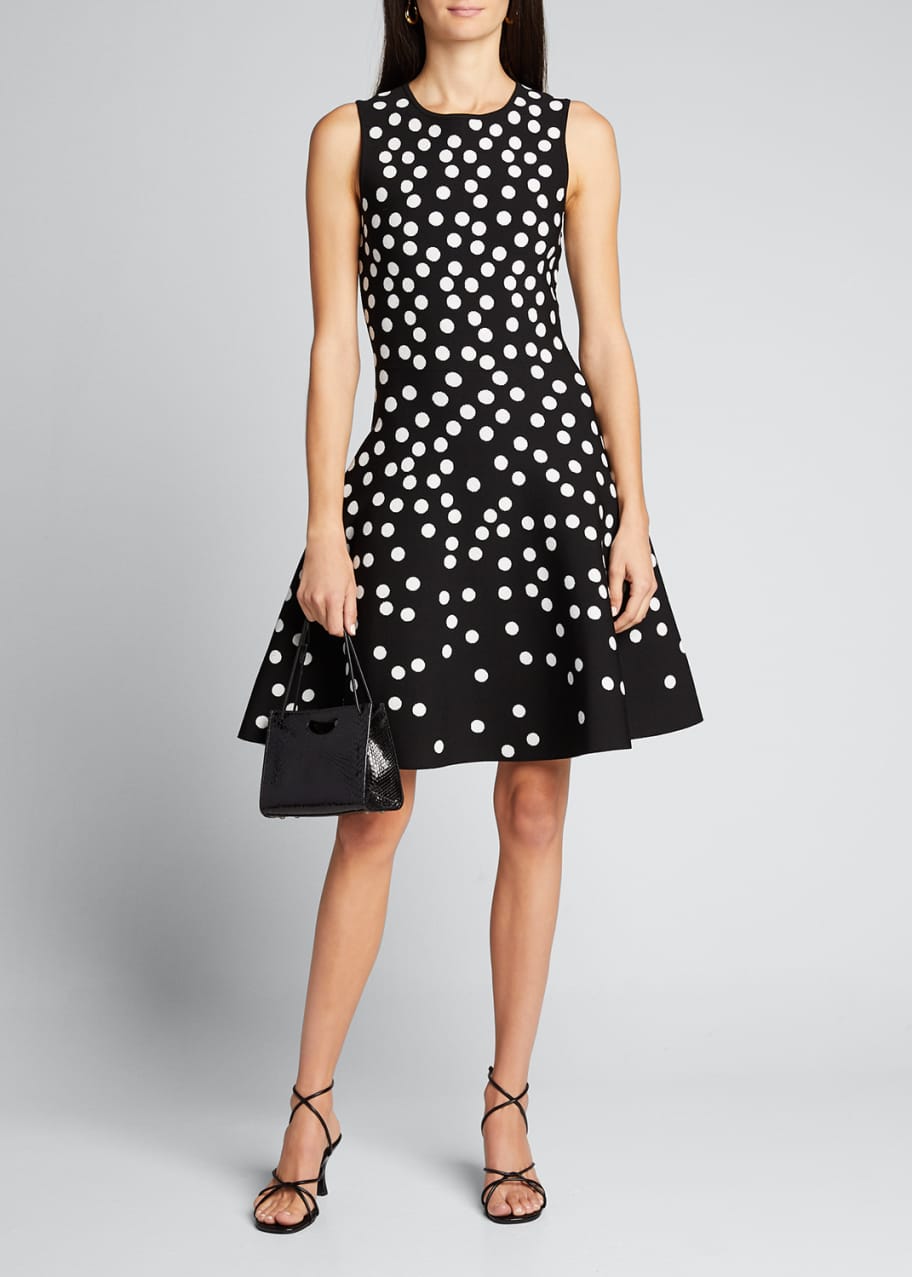 Image 1 of 1: Polka Dot Fit-&-Flare Dress